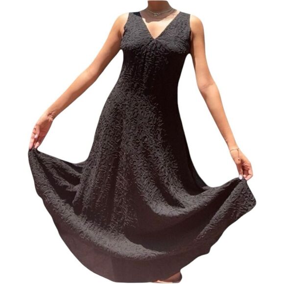 Charter Club Black V Neck Sleeveless Midi Dress - Picture 1 of 13